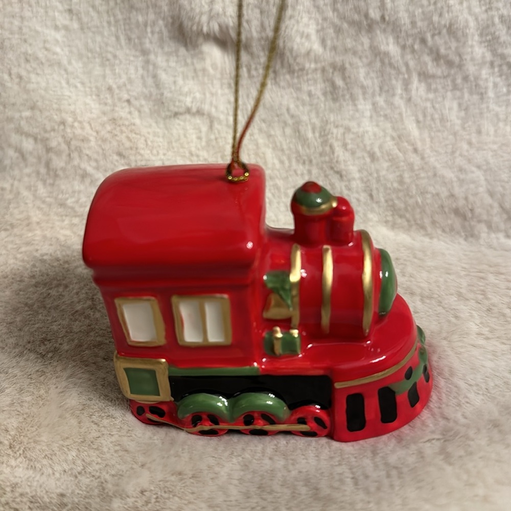 Spode Train Engine Ceramic Christmas Ornament NIB